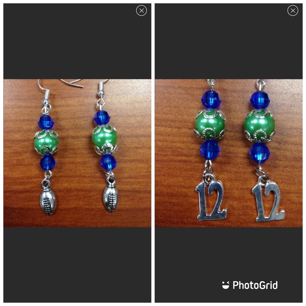 Bundle 2 pairs of Seahawks earrings